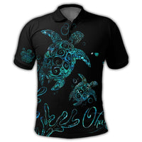 Hawaii Turtle Ohana Paua Shell Polo Shirt - Polynesian Pride