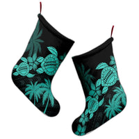 Hawaii Turtle Plumeria Coconut Tree Polynesian Christmas Stocking - Turquoise - AH - Polynesian Pride