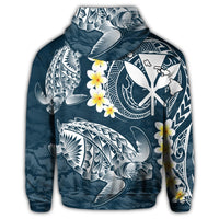 Hawaii Turtle Plumerian Polynesian Zip Hoodie Sease Style - Polynesian Pride