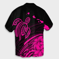 Hawaii Turtle Polynesian Map Plumeria Hawaiian Shirt Pink - AH - Polynesian Pride