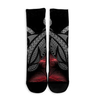 Hawaii Turtle Polynesian Tropical Crew Socks - Ghia Style Gray - AH - Polynesian Pride