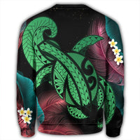 Hawaii Turtle Polynesian Tropical Sweatshirt - Ghia Style Green - AH - Polynesian Pride