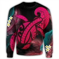 Hawaii Turtle Polynesian Tropical Sweatshirt - Ghia Style Pink - AH - Polynesian Pride