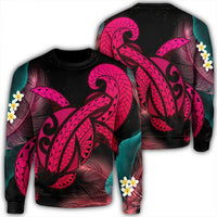 Hawaii Turtle Polynesian Tropical Sweatshirt - Ghia Style Pink - AH Unisex Black - Polynesian Pride