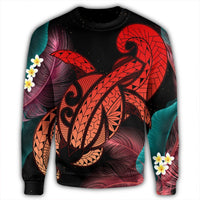 Hawaii Turtle Polynesian Tropical Sweatshirt - Ghia Style Red - AH - Polynesian Pride