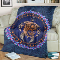 Hawaii Turtle Polynesian Tropical Premium Blanket - Jan Style - AH - Polynesian Pride