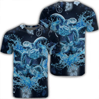 Hawaii Turtle Sea Ohana T Shirt Unisex Black - Polynesian Pride