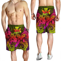 Hawaii Turtle Wave Polynesian Men's Shorts - Hey Style Pinky - AH - Polynesian Pride