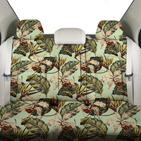 Hawaii Vintage Tropical Jungle Leaves Orchid Bird Back Seat Cover - Polynesian Pride