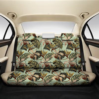 Hawaii Vintage Tropical Jungle Leaves Orchid Bird Back Seat Cover One Size Black Back Car Seat Covers - Polynesian Pride