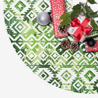 Hawaii White Seamless Ethnic Pattern Monstera Leaf Tree Skirt - Polynesian Pride