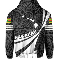 Kanaka Polynesian Hoodie White Doma Style - Polynesian Pride