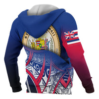 Hawaii Coat of Arms Zip up Hoodie Polynesian Pattern - Polynesian Pride
