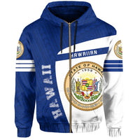 Hawaii Polynesian Sport Zipper Hoodie Blue Premium Style - Polynesian Pride