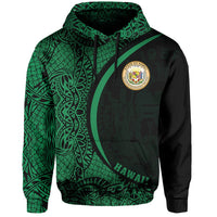 Hawaii Polynesian Hoodie Green Round Style - Polynesian Pride