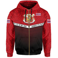 Hawaii Polynesian Zipper Hoodie Red Mix Style - Polynesian Pride