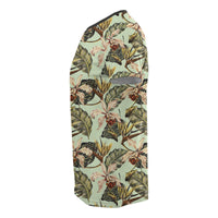 Hawaii Vintage Tropical Jungle Leaves Orchid Bird T Shirt - Polynesian Pride