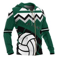 Polynesian Hawaii Zip up Hoodie Volleyball and Map - Polynesian Pride