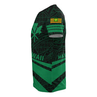 Kanaka Polynesian T Shirt Green Doma Style - Polynesian Pride