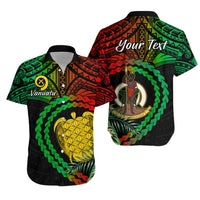 (Custom Personalised) Vanuatu Heart Polynesian Hawaiian Shirt Turtle Sand Drawings LT13 Unisex Black - Polynesian Pride