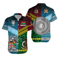 Vanuatu Polynesian Matching Hawaiian Shirt and Dress Together Blue LT8 - Polynesian Pride