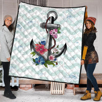 Hawaiian Anchor Hibiscus Wave Premium Quilts - AH - Polynesian Pride