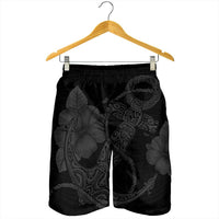 Hawaiian Anchor Poly Tribal Hibiscus Polynesian Men's Shorts Gray - AH - Polynesian Pride