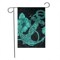 Hawaiian Anchor Poly Tribal Hibiscus Polynesian Flag Turquoise - AH - Polynesian Pride