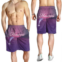 Hawaiian Dolphin Violet Polynesian Men's Shorts - AH - Polynesian Pride