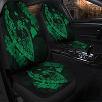 Hawaiian Fish Hook Hibiscus Banzai Surfing Polynesian Car Seat Covers Green - AH - Polynesian Pride