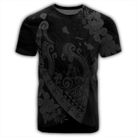 Hawaiian Fish Hook Hibiscus Banzai Surfing Polynesian T Shirt Grey - Polynesian Pride