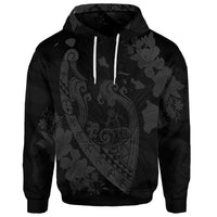 Custom Hawaiian Fish Hook Hibiscus Banzai Surfing Polynesian Hoodie Grey - Polynesian Pride