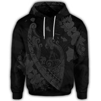 Hawaiian Fish Hook Hibiscus Banzai Surfing Polynesian Hoodie Grey - Polynesian Pride