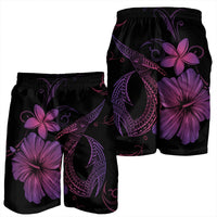 Hawaiian Fish Hook Hibiscus Plumeria Polynesian Men's Shorts - Pink - AH - Polynesian Pride