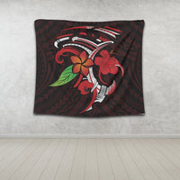Hawaiian Hibiscus And Plumeria Flower Polynesian Tapestry - AH - Polynesian Pride