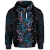 Hawaiian Hibiscus Full Color Polynesian Zip Hoodie - Polynesian Pride