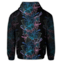 Hawaiian Hibiscus Full Color Polynesian Zip Hoodie - Polynesian Pride