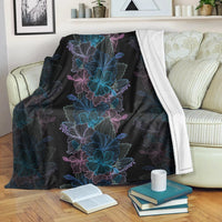 Hawaiian Hibiscus Full Color Polynesian Premium Blankets - AH White - Polynesian Pride