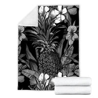 Hawaiian Hibiscus Plumeria And Pineapple Polynesian Premium Blankets - AH - Polynesian Pride