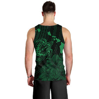 Hawaiian Hibiscus Sea Turtle Swim Polynesian Tank Top - Green - AH - Polynesian Pride