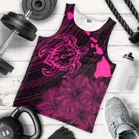 Hawaiian Hibiscus Sea Turtle Swim Polynesian Tank Top - Pink - AH - Polynesian Pride