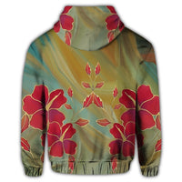 Hawaiian Hibiscus Water Color Hoodie - Polynesian Pride
