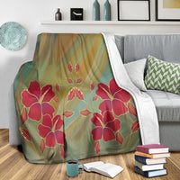 Hawaiian Hibiscus Water Color Premium Blankets - AH - Polynesian Pride