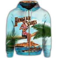 Hawaiian Hula Aboriginal Song Zip Hoodie - Polynesian Pride