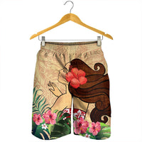 Hawaiian Hula Girl And Hibiscus Polynesian Men's Shorts - AH - Polynesian Pride
