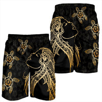 Hawaiian Hula Girl And Turtle Hibiscus Men's Shorts - AH - Polynesian Pride