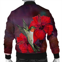 Hawaiian Hummingbird And Hibiscus Polynesian Bomber Jacket - AH - Polynesian Pride