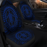 Hawaiian Kakau Honu Arc Polynesian Blue Car Seat Covers - AH - Polynesian Pride