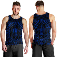 Hawaiian Kakau Honu Arc Polynesian Blue Tank Top - AH - Polynesian Pride