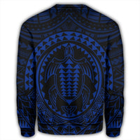 Hawaiian Kakau Honu Arc Polynesian Blue Sweatshirt - AH - Polynesian Pride